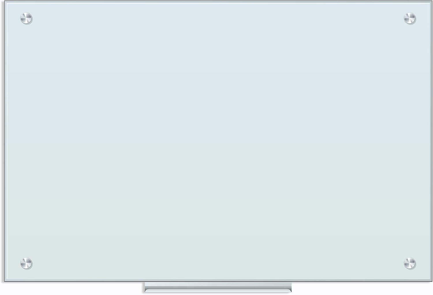 U BRANDS Magnetic Glass Dry Erase Board, White Frosted Surface, Frameless