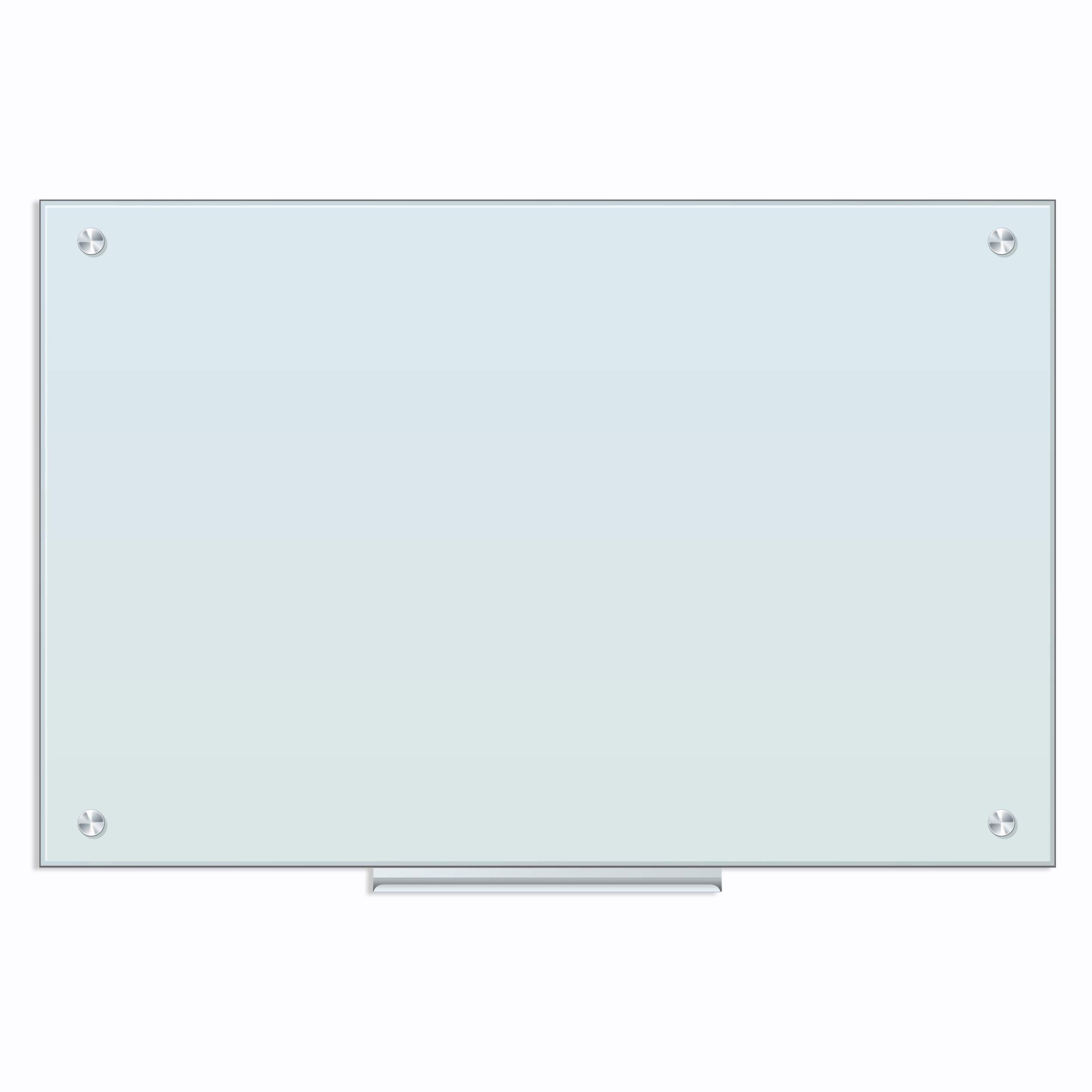 U BRANDS Magnetic Glass Dry Erase Board, White Frosted Surface, Frameless