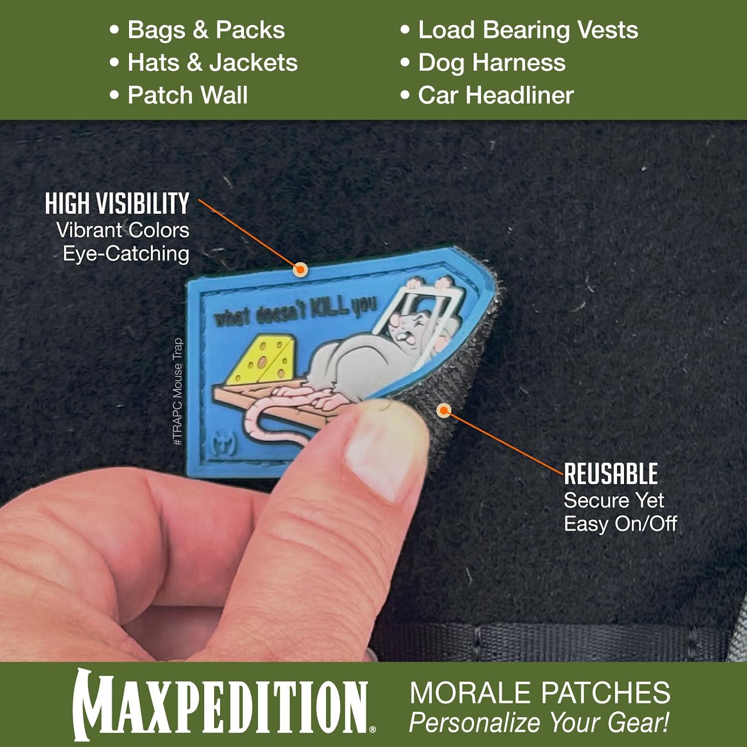MAXPEDITION 3D Morale Patch with Hook Back