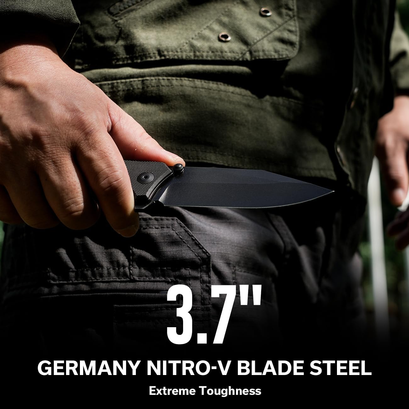CIVIVI Tacticorix Pocket Knife for Men Women, EDC Flipper Folding Knife with 3.7" Nitro-V Blade G10 Handle for Camping