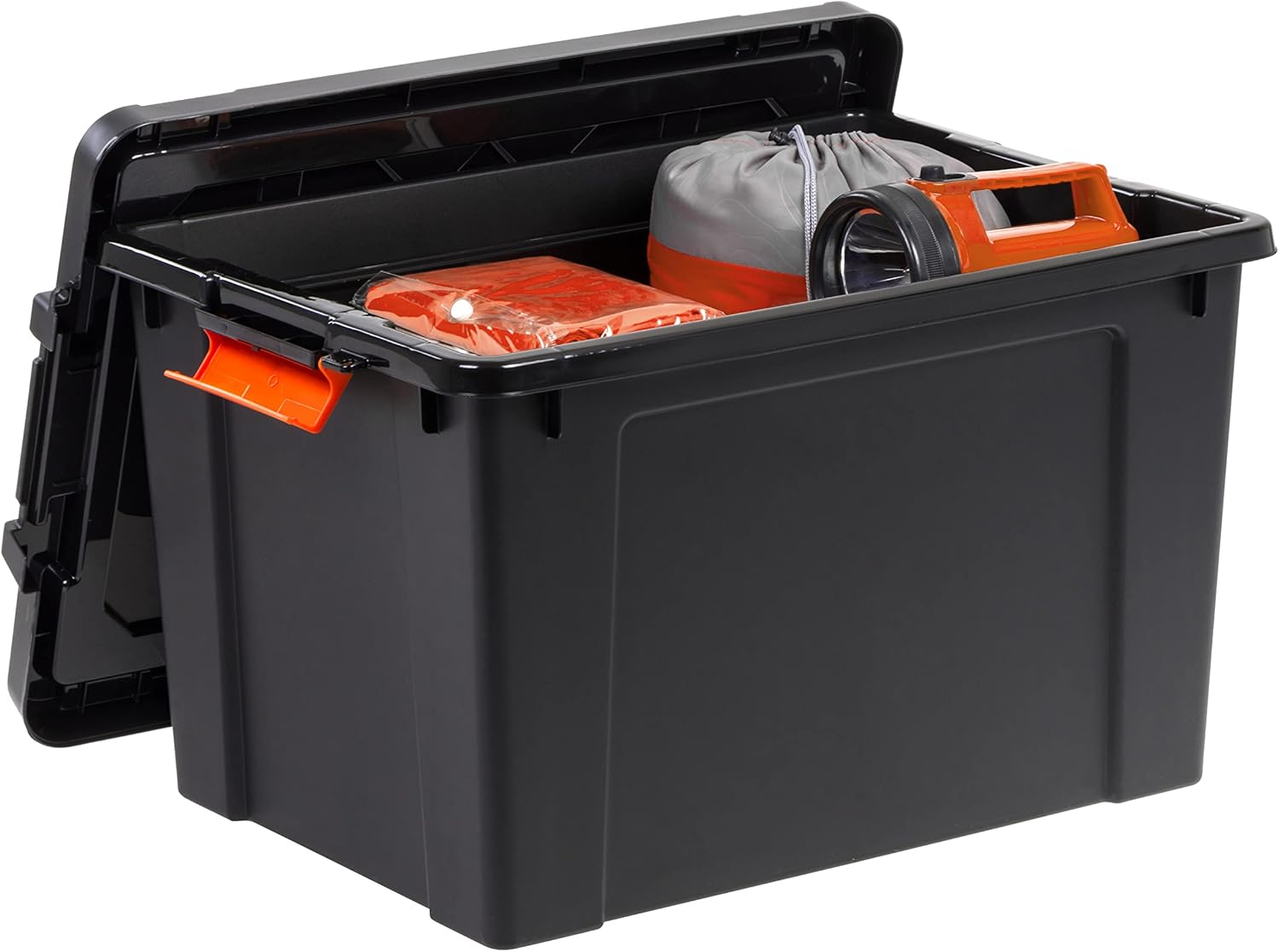 Iris Remington Heavy Duty Store-It-All Totes, 19 Gallon, Black, Set Of 4 Totes