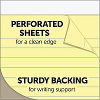 Office Depot(R) Perforated Writing Pads, 8 1/2" x 11 3/4", Legal Ruled, Canary, Pack Of 12