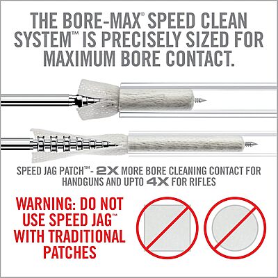 Real Avid Bore-Max Speed Jags & Patches Multi-Cal Pack - Set of 10 Jags for .22-.243Cal 6mm .260Cal 6.5mm. 270Cal. 284 7mm .30Cal 7.62mm 9mm. 40-45Cal