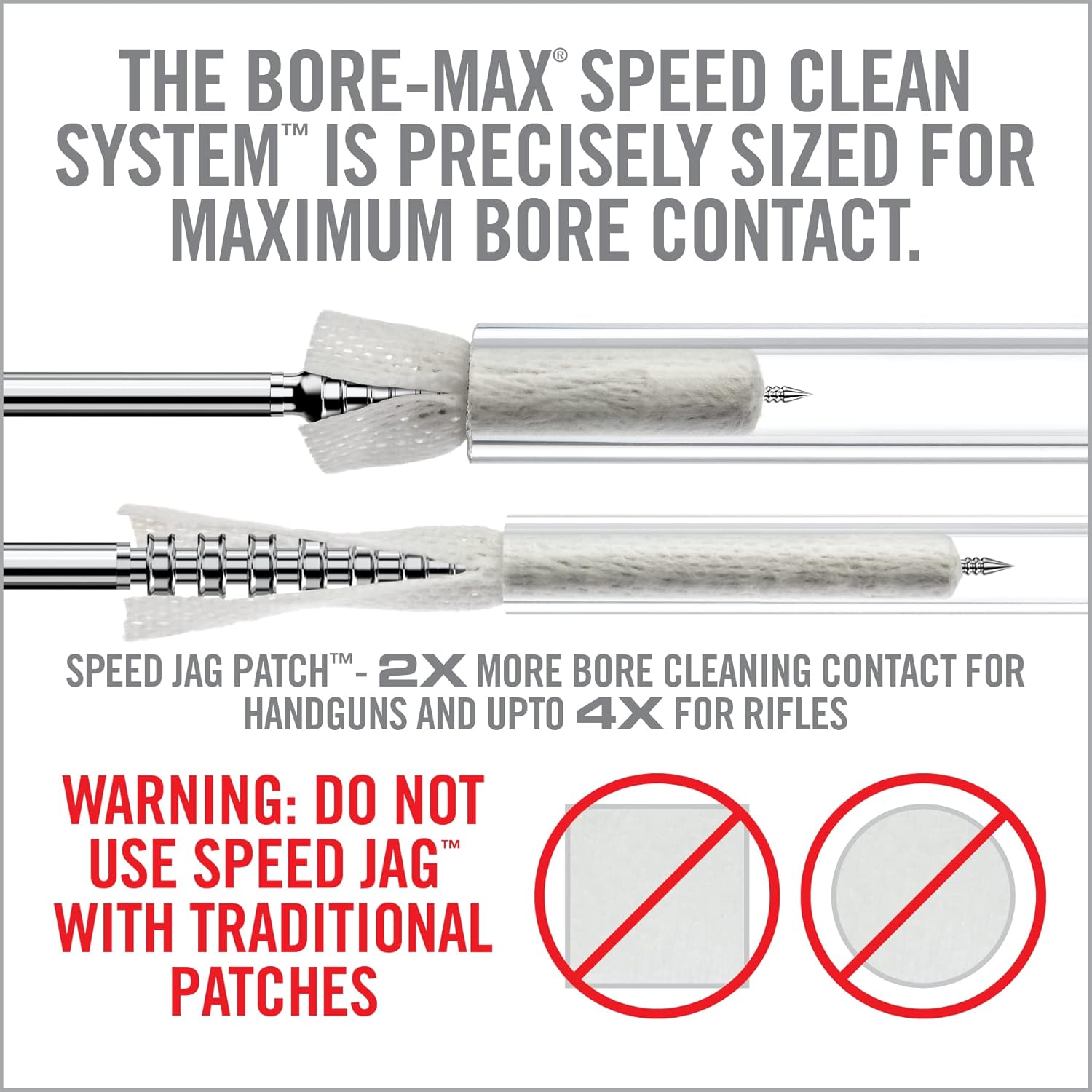 Real Avid Bore-Max Speed Jags & Patches Multi-Cal Pack - Set of 10 Jags for .22-.243Cal 6mm .260Cal 6.5mm. 270Cal. 284 7mm