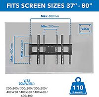 Mount-It! Outdoor TV Mount Weatherproof, Anti-Rust Anti-Corrosion Outside TV Bracket for Patio, Gazebo and Exterior, Fits 37-80", Heavy Duty Dual Full Motion Arms, VESA Up to 600x400mm, 110 Lbs Limit