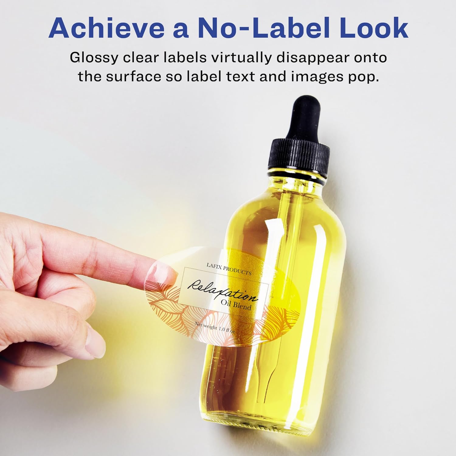 Avery Glossy Clear Oval Labels, Sure Feed Technology, 1.5" x 2.5", 180 Glossy Clear Labels, Laser/Inkjet Printable 180 labels