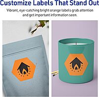 Avery Printable Hexagon Labels, Sure Feed Technology, 2-1/2" x 2-57/64", Bright Orange, Print-to-The-Edge