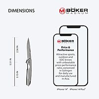 Boker Magnum Shiny EDC Pocket Knife - Small Multipurpose Folding Knife with 2.36 Inch