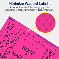 Avery Printable Rectangle Labels, Sure Feed Technology, 4-3/4" x 7-3/4", Neon Magenta Labels, Print-to-The-Edge