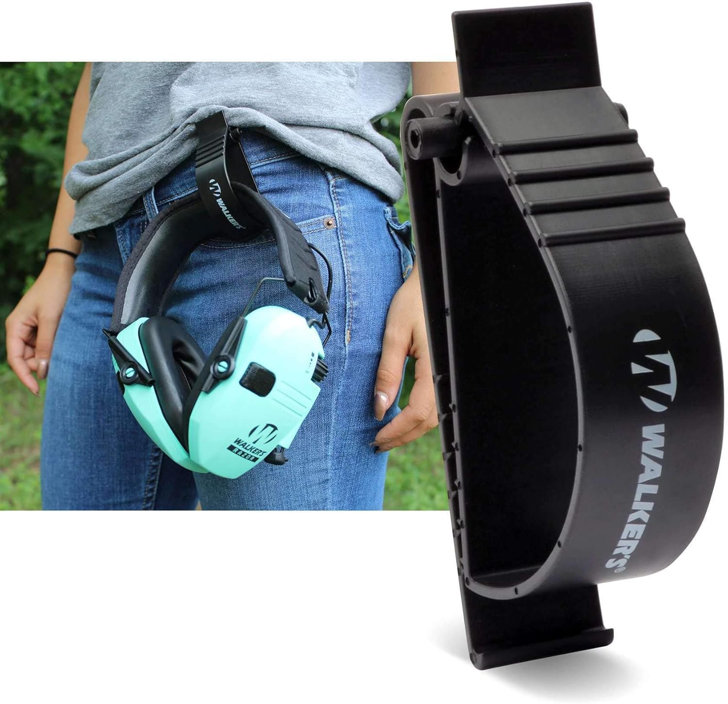 Walker's Durable Molded Polymer Universal Hands-Free Carry Hunting Range Shooting Earmuffs
