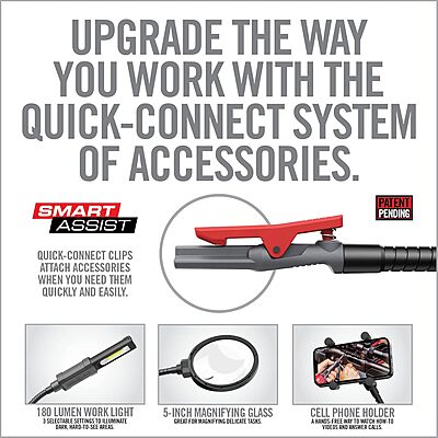 Real Avid Smart-Assist Accessory System | Includes 180 Lumen Work Light, 5-Inch Magnifying Glass and Cell Phone Holder