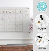 Martha Stewart Grayson Acrylic Wall Calendar and Notes Board with Dry Erase Marker