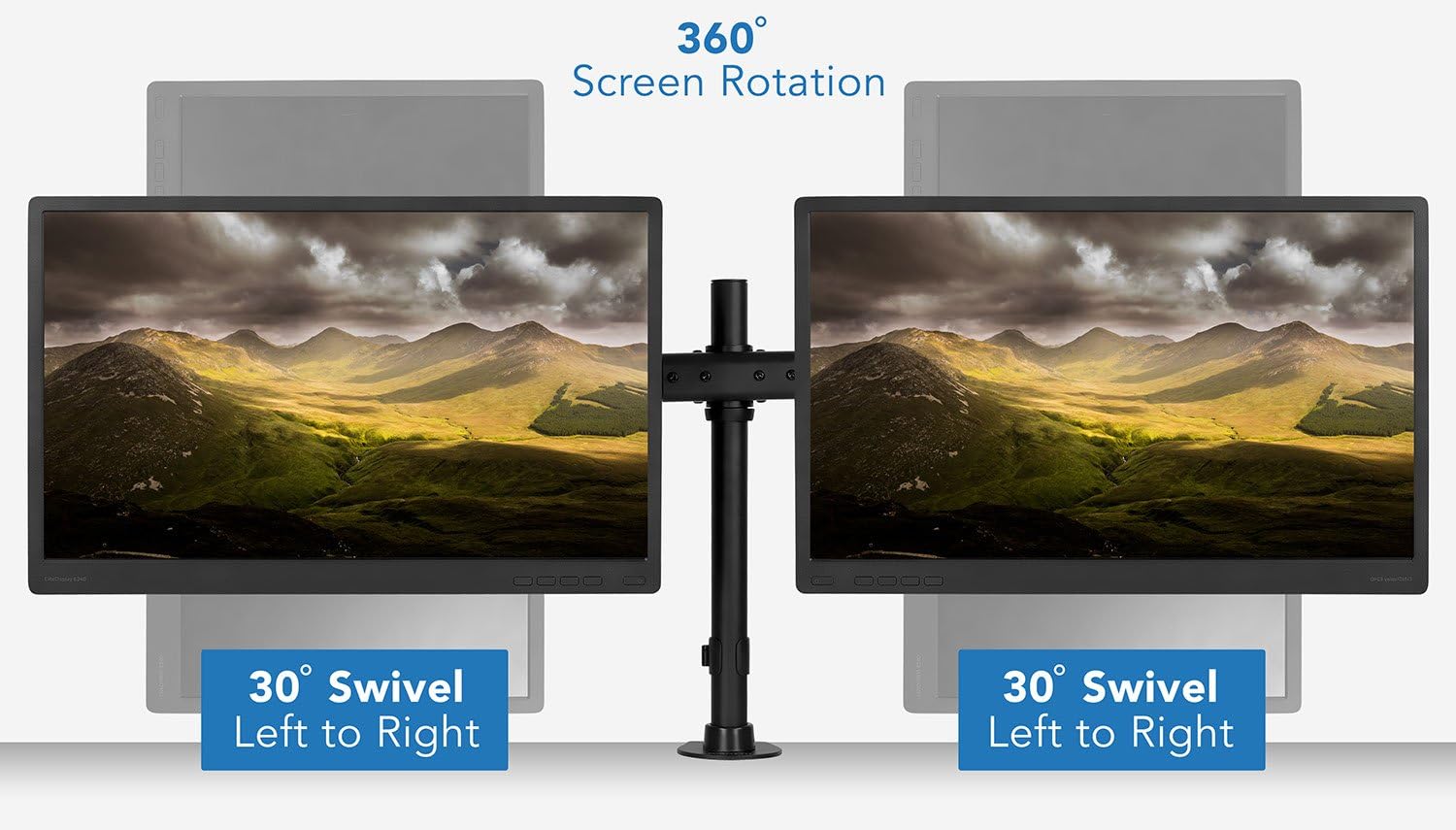 Mount-It! Dual Monitor Mount | Double Monitor Desk Stand Arm | Fits 2 Computer Screens 17 19 20 21 22 24 27 Inch | Two VESA