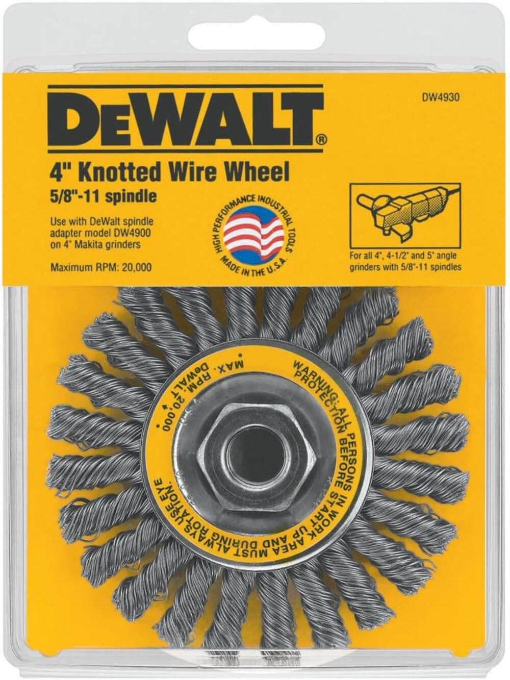DEWALT Wire Wheel, Cable Twist, 4-Inch (DW4930) One Size