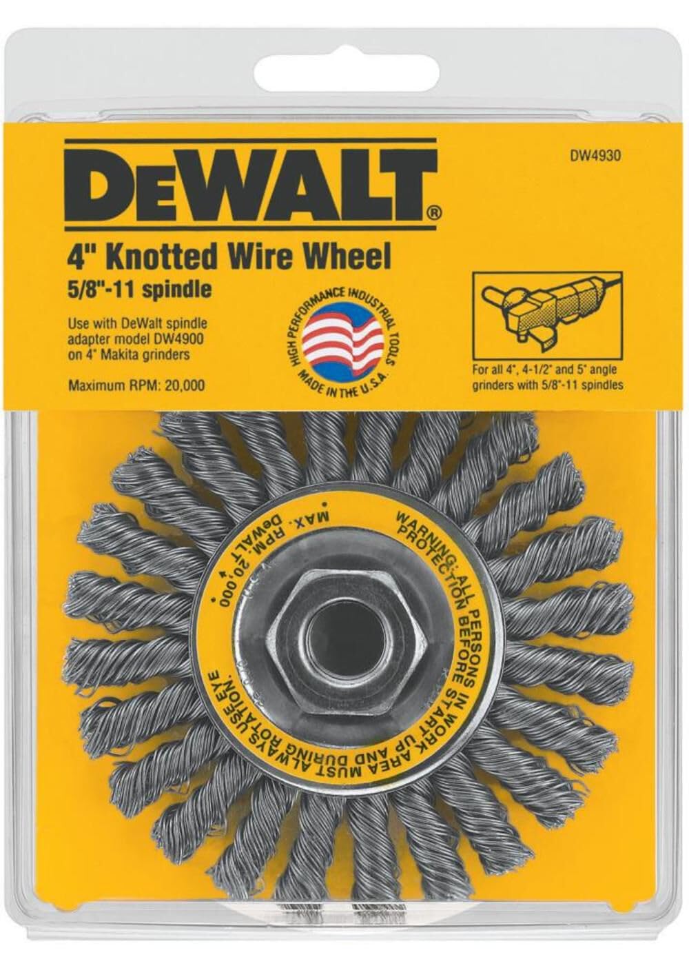 DEWALT Wire Wheel, Cable Twist, 4-Inch (DW4930) One Size