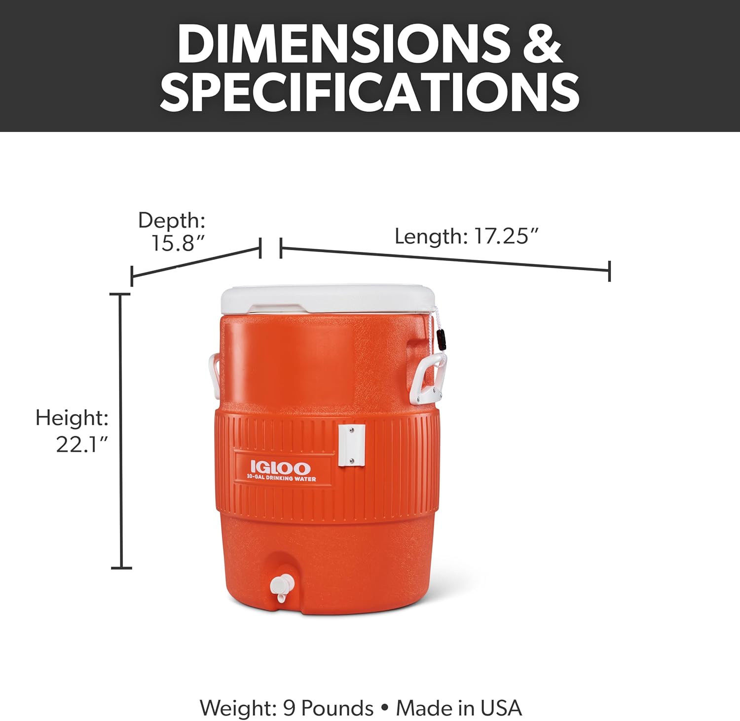 Igloo 10 Gallon Sports Cooler Insulated Beverage Dispenser