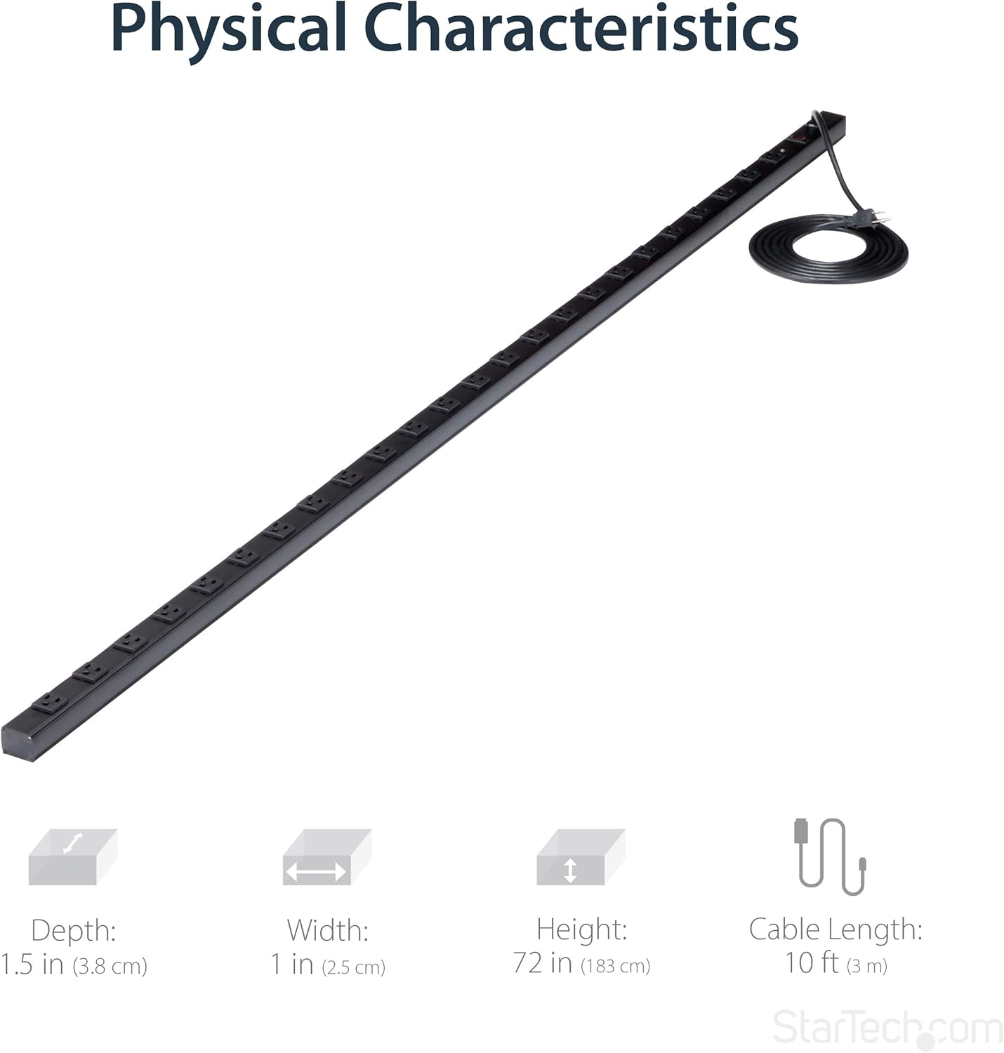 StarTech.com 24 Outlet 120V 15A Rackmount Power Strip - Power distribution strip (rack-mountable) - output connectors: 24