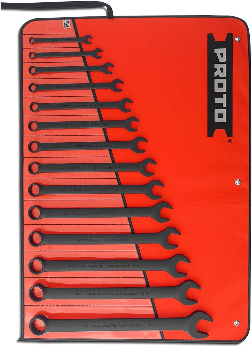 Stanley Proto J1200FBASD Combination Wrench Set, ProtoBlack, 14-Piece, 12 Point