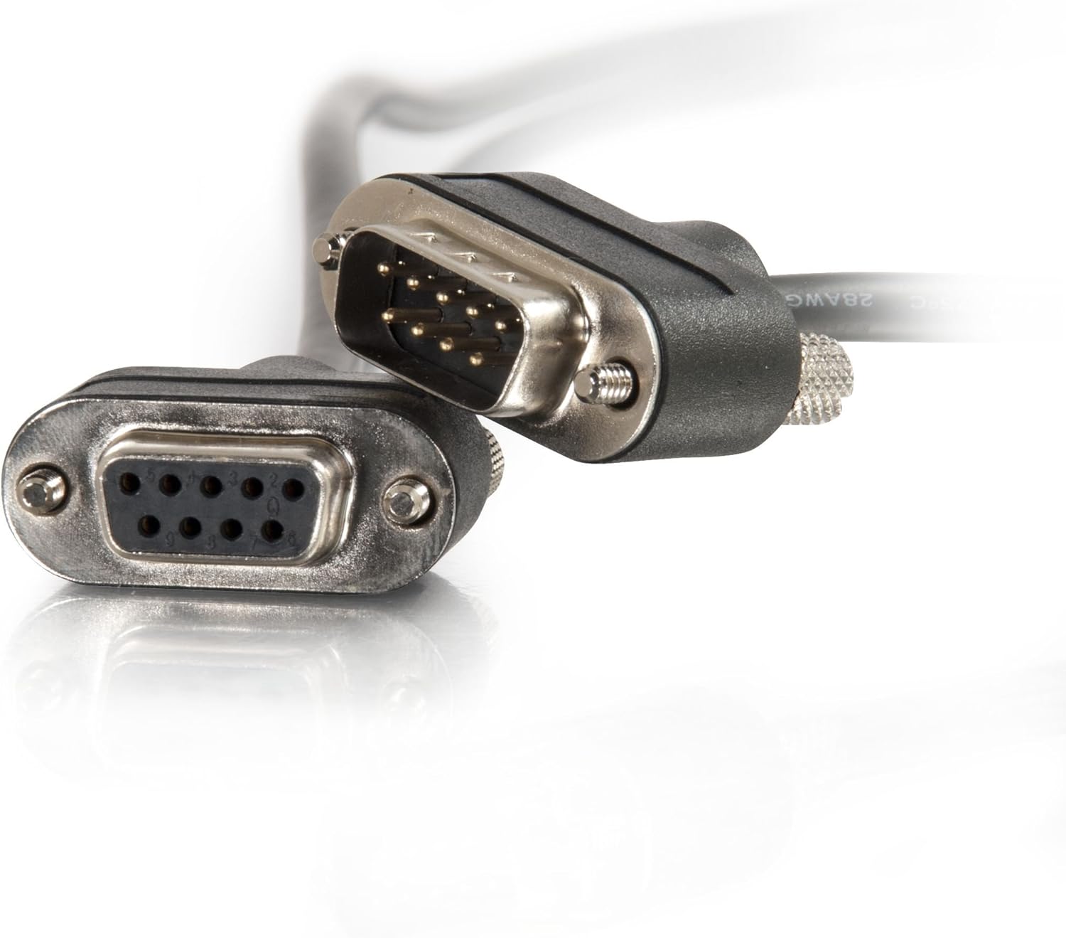 C2G 52187 Serial RS232 DB9 Null Modem Cable with Low Profile Connectors M/F, In-Wall CMG-Rated, Black (15 Feet, 4.57 Meters)