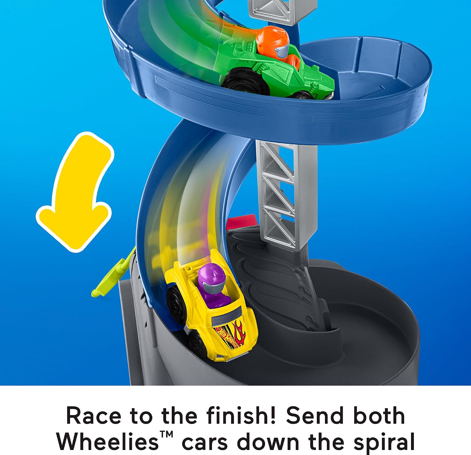 Fisher-Price Hot Wheels Little People Spiral Stunt Speedway