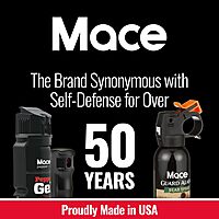 Mace Pepper Spray - Triple Action Model, 3-in-1 Formula (OC, Tear Gas, UV Dye), Flip Top Safety Cap
