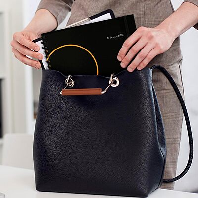 AT-A-GLANCE Planning Notebook, 8-1/2" x 11", Large, Undated with Reference Calendars, Plan. Write. Remember., Black (7062090525) 2025 Old Edition