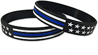 THIN BLUE LINE USA American Flag Silicone Bracelet