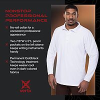 VERTX Mens Coldblack Long-Sleeve Tactical Polo Shirt