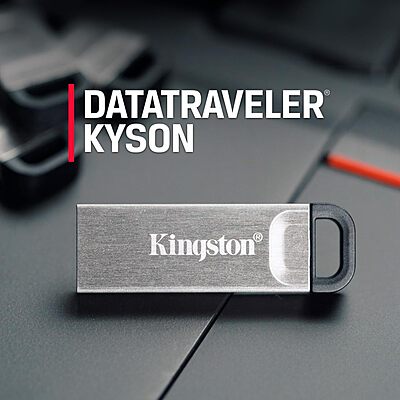 Kingston DataTraveler Kyson 128GB High Performance USB 3.2 Metal Flash Drive | Speeds up to 200MB/s | DTKN/128GB