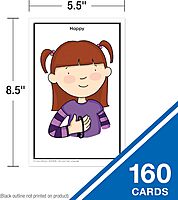 Key Education 160 American Sign Language Flash Cards for Kids, ASL Flashcards for Preschool, Kindergarten, 1st and 2nd Grade Learners With Signing Illustrations