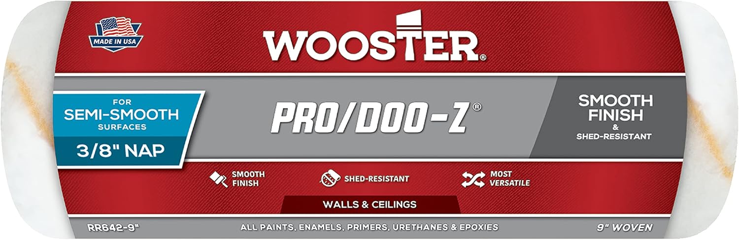 Wooster Brush RR642-9 Pro/Doo-Z Roller Cover, 3/8-Inch Nap, 9-Inch 9 Inch