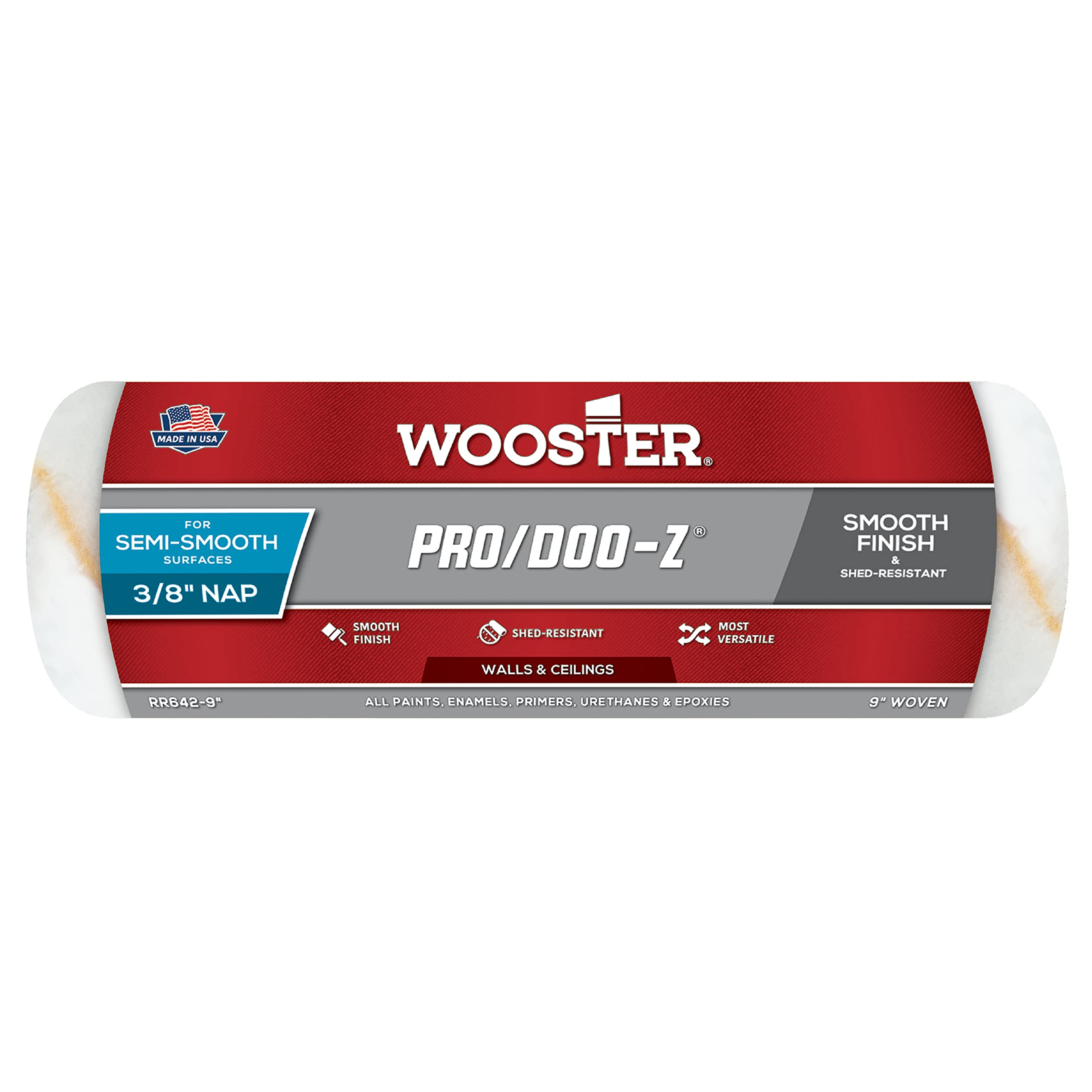 Wooster Brush RR642-9 Pro/Doo-Z Roller Cover, 3/8-Inch Nap, 9-Inch 9 Inch