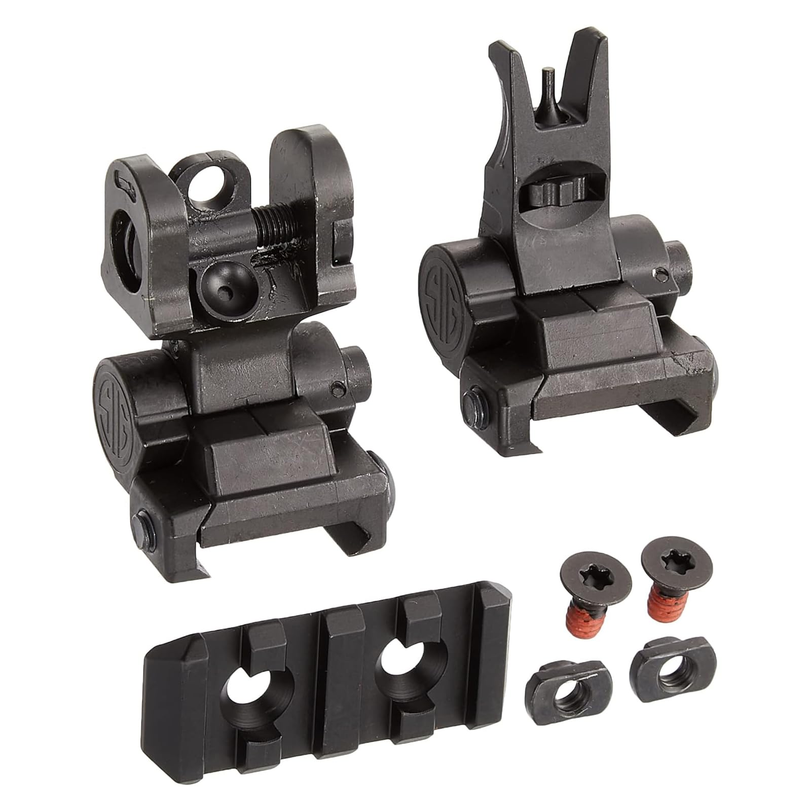 Sig Sauer Hunting Firearm Tread Front and Rear Sight Set, Adjustable Flip-Up Sights for Tread Pick Rail, Dual Aperture