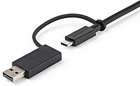 StarTech.com 3ft/1m USB-C Cable with USB-A Adapter Dongle, USB-C to C (10Gbps/PD), USB-A to C (5Gbps), 2-in-1 USB C Cable for Hybrid Dock