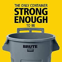 Rubbermaid Commercial Products Vented Wheeled BRUTE Trash Container, 44 Gal Gray, for Landscapers/Construction Sites/Restaurants/Back of House/Offices/Warehouses/Commercial Environments 44 Gallon