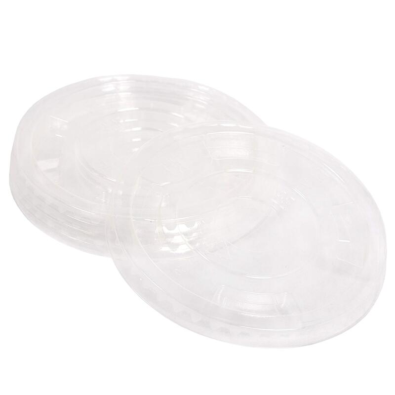 Planet+ 100% Compostable PLA Lids for 9/12/16/20/24-Ounce Clear Cold Cups, Flat Style, 1000-Count Case