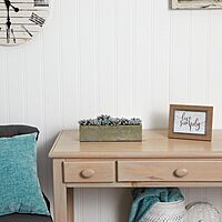 Nearly Natural Succulent 5-1/2inH Plastic Garden With Textured Concrete Planter, 5-1/2inH x 13-1/2inW x 4-1/2inD, Green