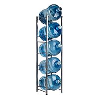 MIND READER 5 Gallon Water Jug Stand, Water Bottle Holder, Water Cooler Rack, Metal, Silver