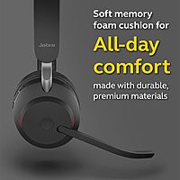 Jabra Evolve2 65 Wireless Headset On-Ear Bluetooth Headphones for Calls and Music