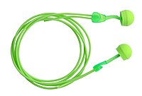 Disposable Ear Plugs, Corded, Green, PK100