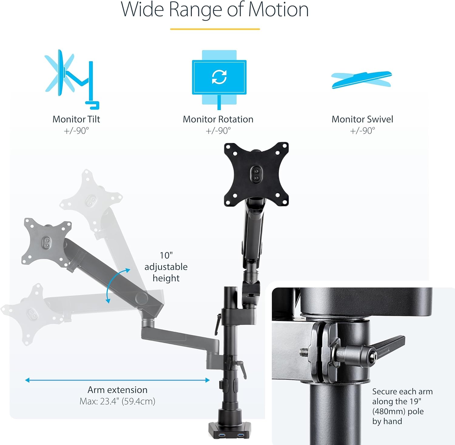StarTech.com Desk Mount Monitor Arm (VESA 75/100)