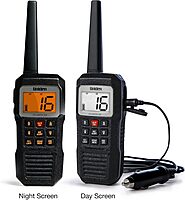 Uniden Atlantis 155 Handheld Two-Way VHF Marine Radio, Floating IPX8 Submersible Waterproof, Dual-Color Screen