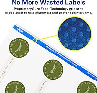 Avery Matte White Lollipop Labels, Sure Feed Technology, 1.5" x 4", 800 White Labels, Print-to-The-Edge, Permanent Adhesive, Laser/Inkjet Printable 800 labels