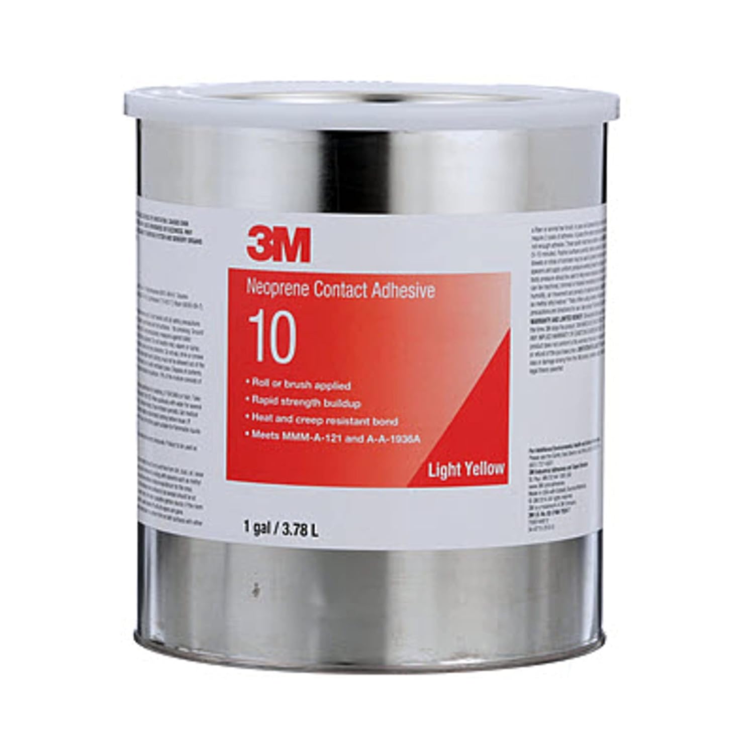 3M Neoprene Contact Adhesive 10, Light Yellow, 1 Gallon Can