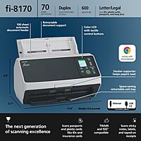 RICOH fi-8170 Professional High Speed Color Duplex Document Scanner - Network Enabled
