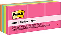 Post-it Mini Notes, 1 3/8 in. x 1 7/8 in., 12 Sticky Notes Pads, 100 Sheets per Pad, Poptimistic Collection