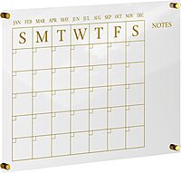 Martha Stewart Grayson Acrylic Wall Calendar and Notes Board with Dry Erase Marker