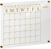 Martha Stewart Grayson Acrylic Wall Calendar and Notes Board with Dry Erase Marker