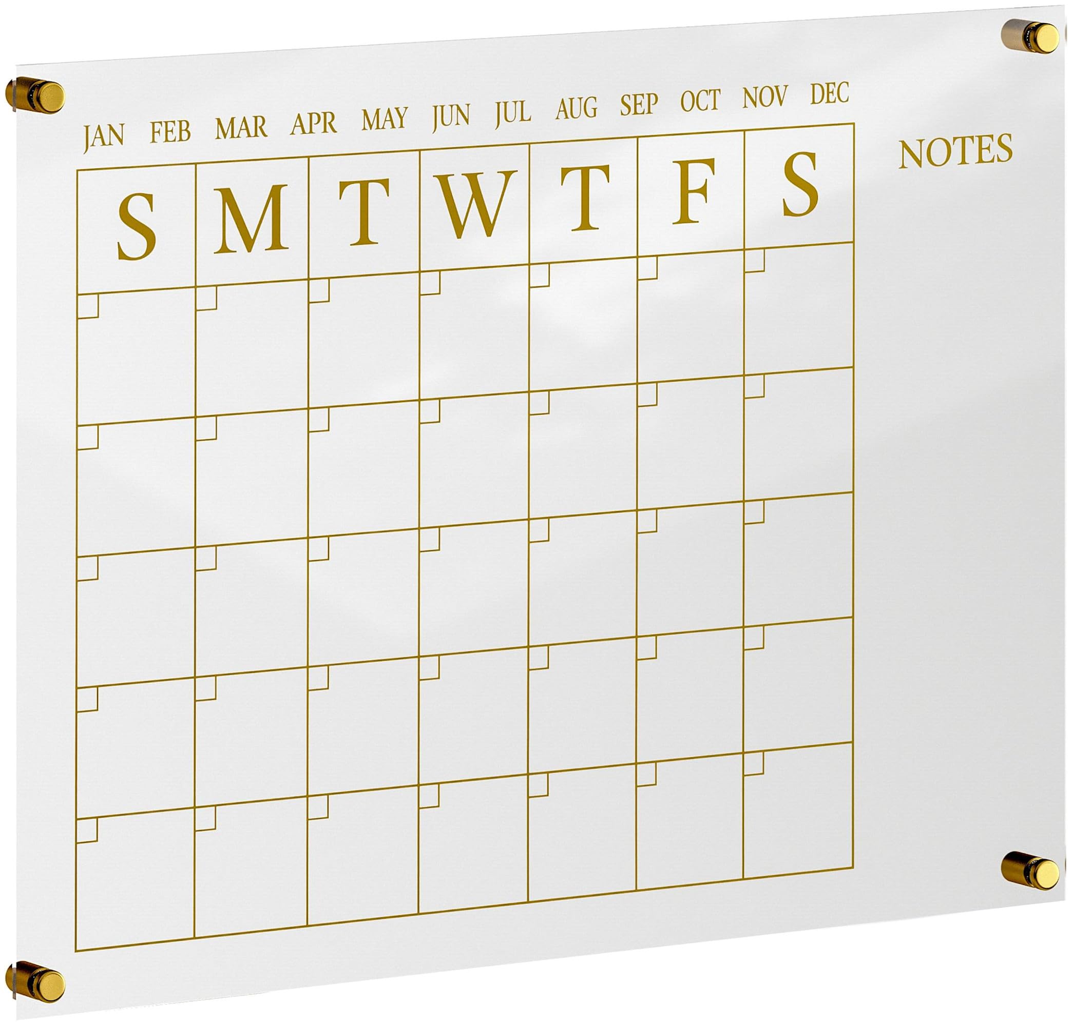 Martha Stewart Grayson Acrylic Wall Calendar and Notes Board with Dry Erase Marker
