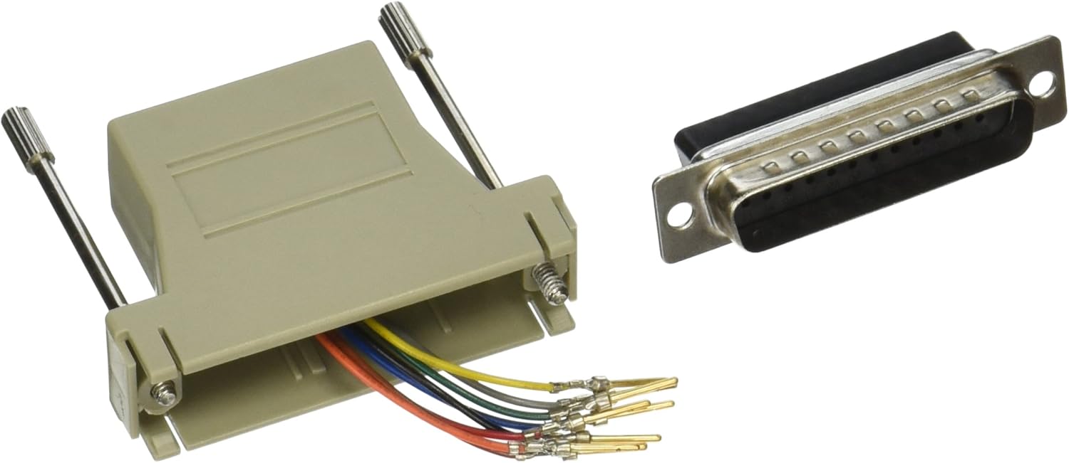 C2G 02934 RJ45 to DB25 Male Modular Adapter, Gray Gray 1 Count (Pack of 1)
